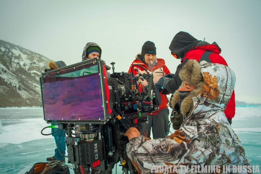 intense filming conditions under extreme temperatures in Russia. Documentary series filmed in extreme cold close to Baikal lake area.