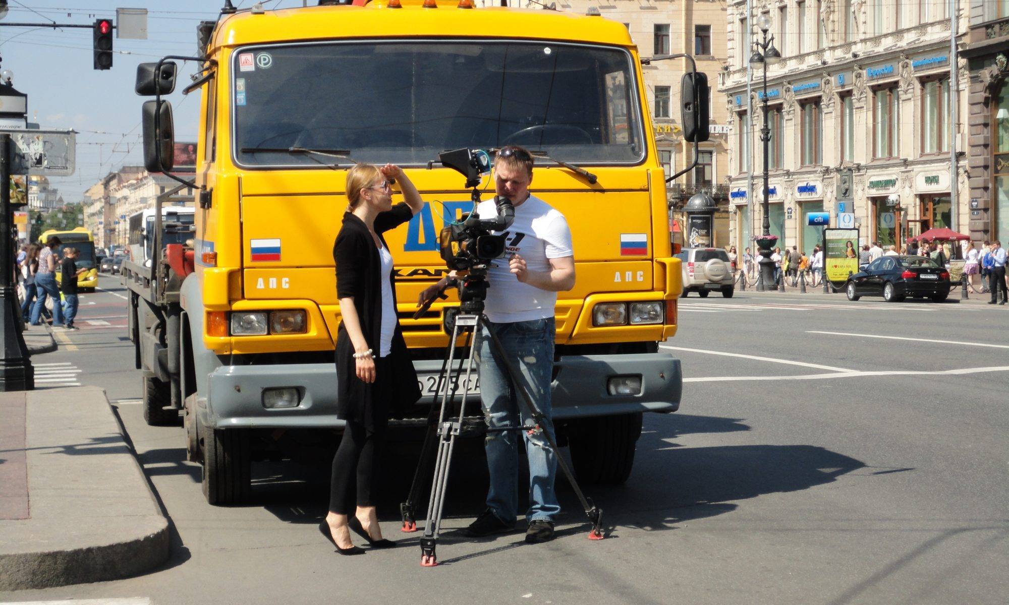 Filming in St. Petersburg, Russia