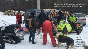 Filming Dog Sledding Adventure in Russia, 20 km from Moscow for RCTI television