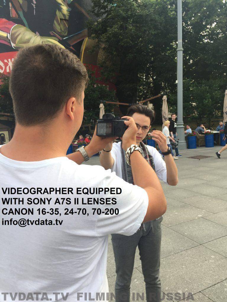 VIDEOGRAPHER EQUIPPED WITH SONY A7S II LENSES CANON 16-35, 24-70, 70-200