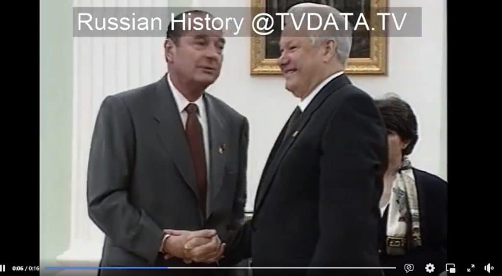 BORIS YELTSIN RUSSIAN PRESIDENT VIDEO and French President Jacque Chirac