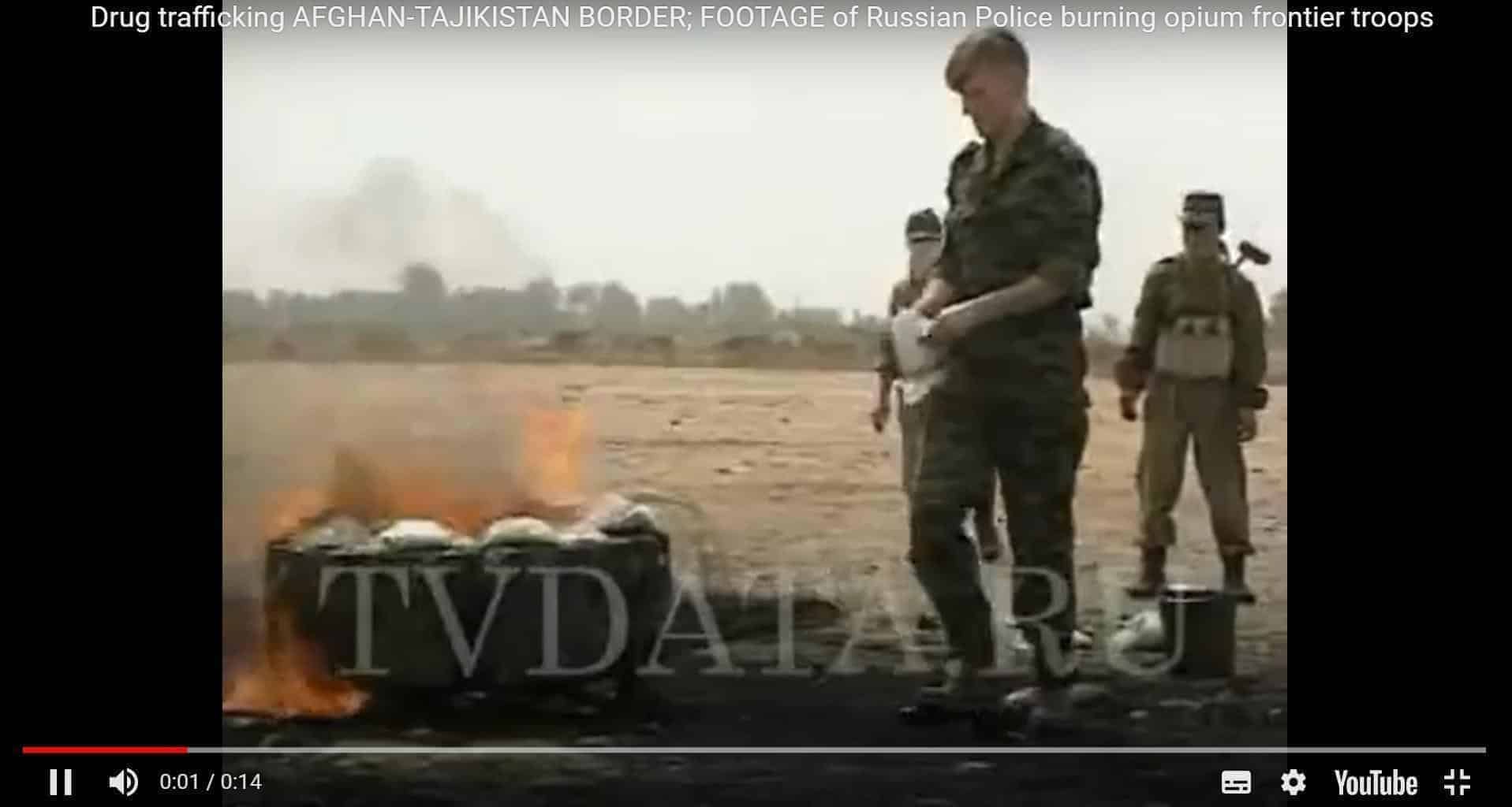Burning Opium on Tajikistan Border  