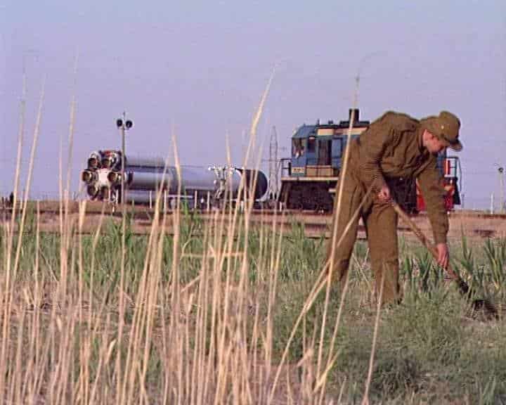 Views Baikonur in KAZAKHSTAN Filmed in 1995, the town lies in the steppes and servicing Russian Cosmodrome. Stock footage for licensing by tvdata.tv