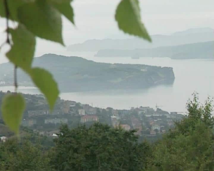 Footage of the historic buildings and landmarks in the city, such as the Petropavlovsk-Kamchatsky Fortress or the Kamchatka Regional Museum