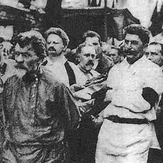 USSR archival footage classic photo shows Felix Dzerzhinsky (left) and Joseph Stalin (right) close together