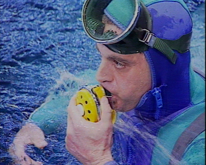 Cosmonauts conduct underwater training inside the Hydrolab at the Yuri Gagarin Cosmonaut Training Center in Star City, Moscow Region.